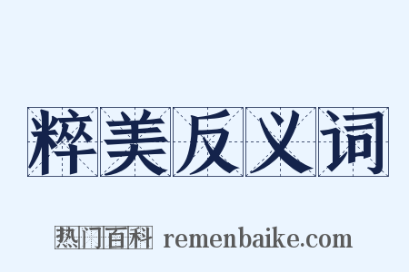 粹美反义词是什么意思的图片
